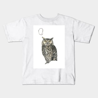 O for owl alphabet illustration Kids T-Shirt